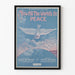Poster vintage pace mondiale con colomba e sole nascente