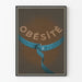 Poster di design sull'obesità con metro a nastro blu