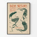Poster vintage Ocean Sketches - Illustrazione sirena e pesci