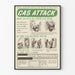 Poster vintage istruzioni maschera antigas sicurezza interna