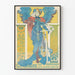 Poster vintage Omega Sans Chaîne con Dama alata e bicicletta