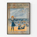 Poster vintage sulla spiaggia e balneazione di Long Island Sound