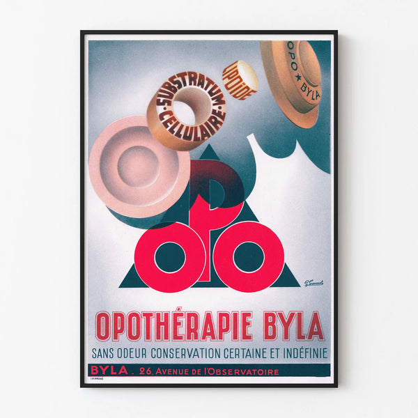 Poster vintage Opothérapie Byla - Decorazione murale rétro francese
