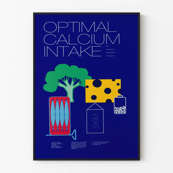 Poster decorativo per pareti Assunzione ottimale di calcio – Design vintage salute e nutrizione