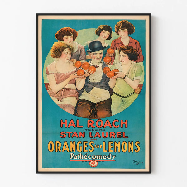Poster vintage arance e limoni con Stan Laurel