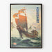 Poster vintage della nave a vela giapponese Osaka Shosen