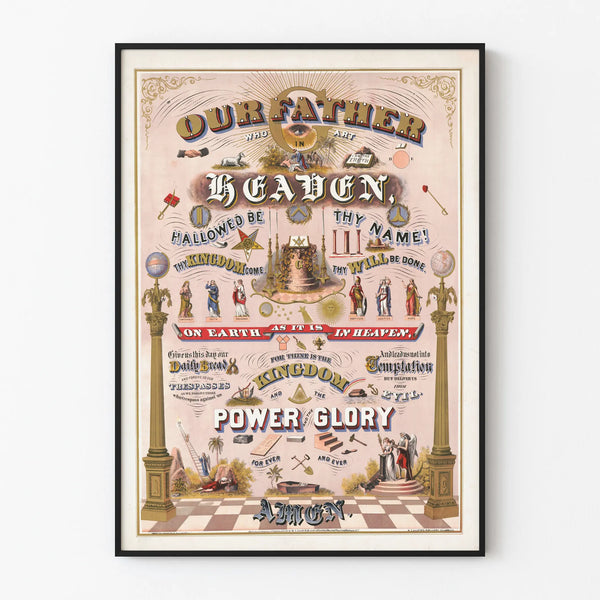 Poster artistico Nostro Padre - Preghiera e simboli spirituali