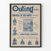 Poster vintage Outing per dicembre con quaglia della Pennsylvania