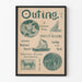 Poster vintage attività all'aperto uscita a luglio