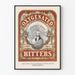 Poster vintage Oxygenated Bitters rimedio contro febbre e asma