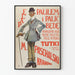 Poster vintage uomo elegante con bastone e monocolo