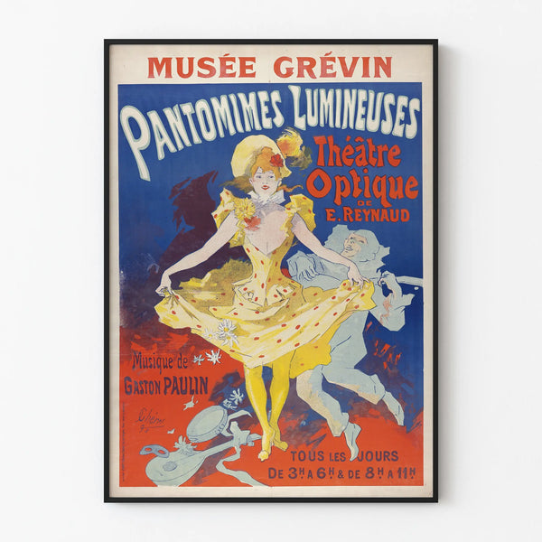 Poster vintage delle pantomime luminose Museo Grévin Teatro Ottico