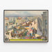 Poster vintage sfilata festiva e carri decorati — quadro incorniciato alla parete