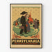 Poster vintage Pennsylvania La piccola scuola rossa
