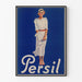 Poster pubblicitario vintage Persil Donna elegante in bianco