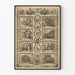 Poster decorativo Pictorial Pilgrim's Progress - Illustrazioni classiche in bianco e nero