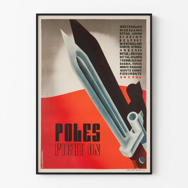 Poster di propaganda polacca 'Poles Fight On' per decorazione da parete