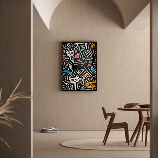Manifesto Pop Art - Gatti Stilizzati