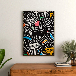 Manifesto Pop Art - Gatti Stilizzati