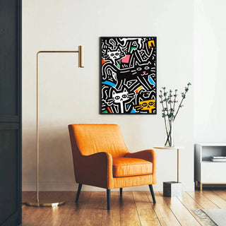 Manifesto Pop Art - Gatti Stilizzati