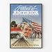 Poster Ritratto dell'America con bandiera americana e paesaggio storico