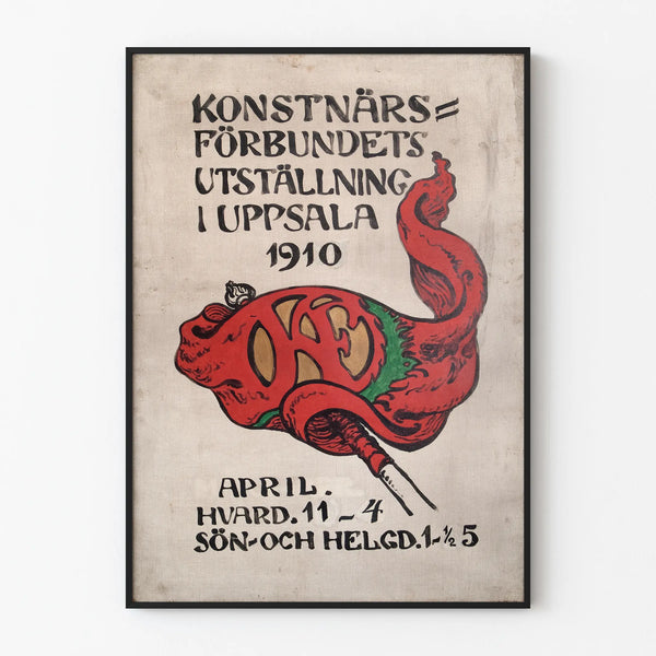 Poster di esposizione artistica a Uppsala 1910 - Decorazione murale vintage