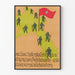 Poster militare vintage con soldati e bandiera rossa