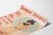 Poster vintage Sunday Journal con donna elegante che tiene un fiore
