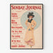 Poster vintage Sunday Journal con donna elegante che tiene un fiore