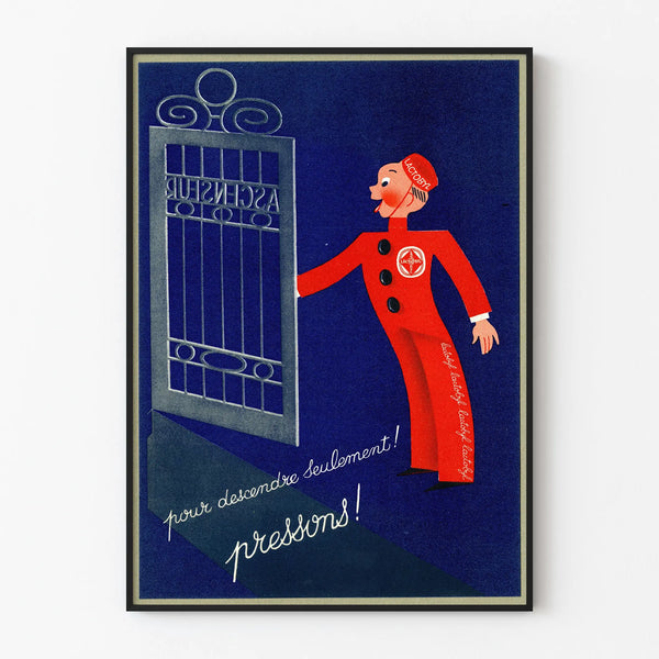 Poster pubblicitario vintage Lactobyl rosso e blu