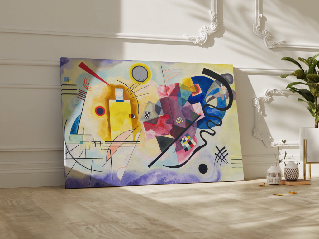 Quadro Kandinsky Giallo Rosso Blu 100x70 Cm Su Tela Canvas – Stampa Moderna Per Soggiorno, Camera E Ufficio, 100% Made In Italy