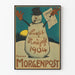 Poster vintage Uomo di Neve Prosit Neujahr 1904 Berliner Morgenpost