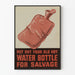 Poster vintage recupero vecchia borsa dell'acqua calda
