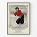 Poster vintage di pattinaggio in inchiostro Queen City Half-Tone Nero e Rosso Orientale