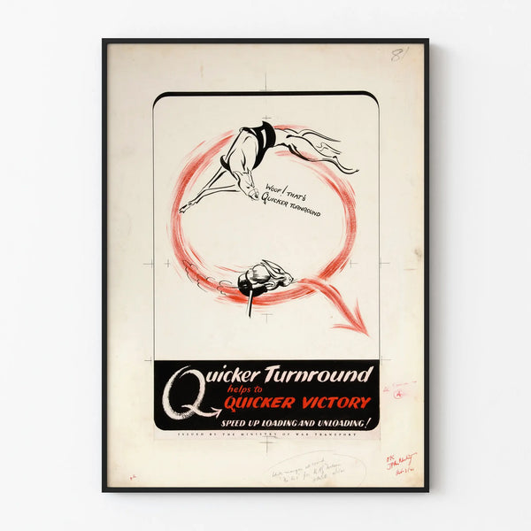 Poster vintage Quicker Turnround – Decorazione murale militare retrò
