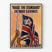 Poster vintage « Raise the Standard of War Savings » avec drapeau britannique