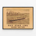 Poster vintage Red Star Line Anversa - New York — quadro incorniciato alla parete