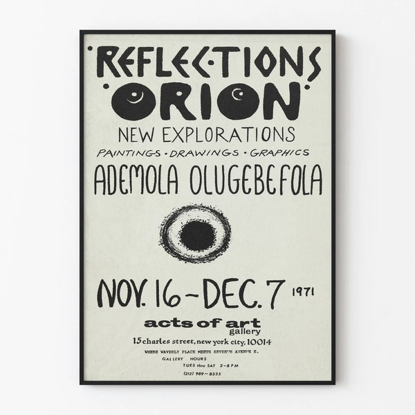 Poster di esposizione artistica Reflections Orion di Ademola Olugebefola