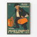 Poster vintage Berlino Morgenpost - Viaggio e abbonamento 1903