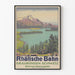 Poster vintage Rhätische Bahn – Lago di Silsersee e Oberengadin in Svizzera