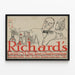 Poster vintage Richards Grill - Illustrazione Barman allo shaker — quadro incorniciato alla parete