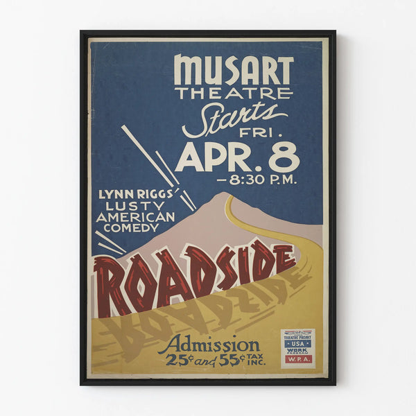 Poster vintage teatro Roadside - Decorazione murale retrò Artem Legrand