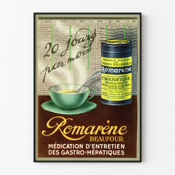 Poster vintage Romarène medicazione gastro-epatica