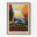 Poster vintage Crociere Royal Mail Line in Norvegia