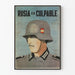 Poster murale vintage soldato casco grigio 'Russia è colpevole'