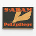 Poster vintage S-Adam Pelzpflege con colori contrastanti — quadro incorniciato alla parete