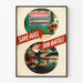 Poster vintage di propaganda militare 'Risparmia carburante per la battaglia'