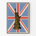 Poster Decorativo Save Liberty È il Tuo Trofeo con Statua della Libertà e Bandiera Britannica