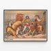 Poster vintage domatore di leoni in arena — quadro incorniciato alla parete