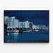 Poster Skyline Notturna di Miami Beach — quadro incorniciato alla parete